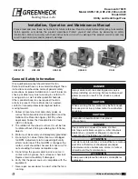 Предварительный просмотр 1 страницы Greenheck CSW Installation, Operation And Maintenance Manual