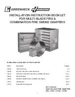 Preview for 1 page of Greenheck DFD Series Installation Instruction Booklet