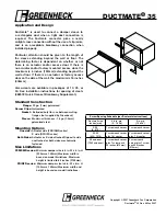 Greenheck Ductmate 35 Specification Sheet preview