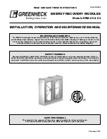 Предварительный просмотр 1 страницы Greenheck ERM-36 Installation, Operation And Maintenance Manual