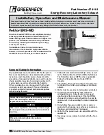 Greenheck ERS-MD Installation, Operation And Maintenance Manual preview