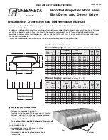 Preview for 1 page of Greenheck Hooded Propeller Roof Fans Installation, Operating And Maintenance Manual