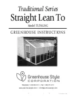 Greenhouse Style Traditional Straight Lean To Instructions Manual preview