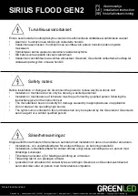 Предварительный просмотр 2 страницы GREENLED SIRIUS FLOOD GEN2 Installation Instruction