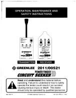 Предварительный просмотр 1 страницы Greenlee 00521 Circuit Seeker Operating And Maintenance