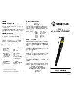 Greenlee 170XL User Manual предпросмотр