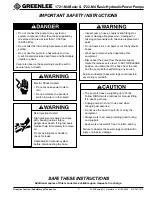 Preview for 3 page of Greenlee 1722-M4 Operation, Service And Parts Instruction Manual