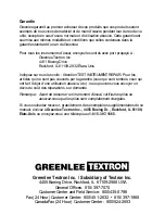 Preview for 36 page of Greenlee 93-808 Operation, Service And Parts Instruction Manual