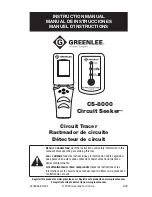 Greenlee CS-8000 Circuit Seeker Instruction Manual предпросмотр