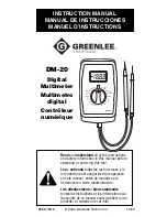 Preview for 1 page of Greenlee DM-20 Instruction Manual