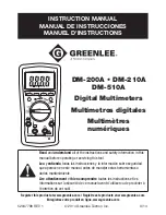 Greenlee DM-200A Instruction Manual предпросмотр