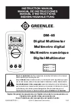 Предварительный просмотр 1 страницы Greenlee DM-65 Instruction Manual