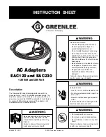 Предварительный просмотр 1 страницы Greenlee EAC120 Instruction Sheet