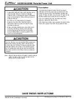 Preview for 4 page of Greenlee Fairmont 42306 Operation, Service & Parts Manual