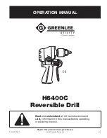 Preview for 1 page of Greenlee Fairmont H6400C Operation Manual