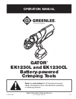 Greenlee GATOR EK1230CL Operation Manual preview