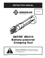 Preview for 1 page of Greenlee GATOR EK410 Instruction Manual