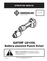 Preview for 1 page of Greenlee GATOR LS100L Operation Manual