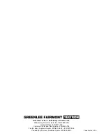 Preview for 28 page of Greenlee LHFS-210001 Operation, Service And Parts Instruction Manual