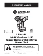 Preview for 1 page of Greenlee LRH-144 Instruction Manual