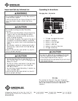 Preview for 2 page of Greenlee MBC110 Instruction Manual