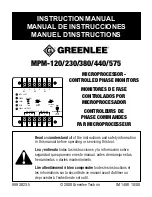 Greenlee MPM-120 Instruction Manual предпросмотр