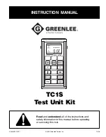 Preview for 1 page of Greenlee TC1S Instruction Manual