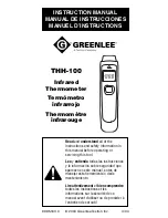 Greenlee THH-100 Instruction Manual preview