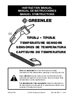 Предварительный просмотр 1 страницы Greenlee TPIR-J Instruction Manual