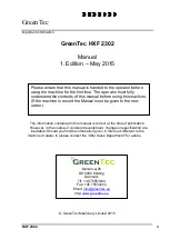 Предварительный просмотр 3 страницы GreenTec HXF 2302 Handbook