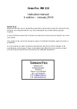 Preview for 2 page of GreenTec RM 232 Handbook