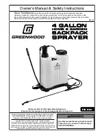 Greenwood 4 GALLON HOME & GARDEN
BACKPACK SPRAYER Owner'S Manual & Safety Instructions preview