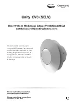 Greenwood Unity CV3 Installation And Operating Instructions Manual предпросмотр