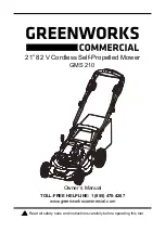 Предварительный просмотр 1 страницы GreenWorks Commercial GMS 210 Owner'S Manual