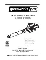 Предварительный просмотр 1 страницы GreenWorks Pro 2402302 Owner'S Manual