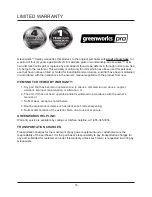 Предварительный просмотр 16 страницы GreenWorks Pro 2402302 Owner'S Manual