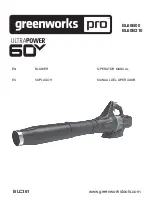 Предварительный просмотр 1 страницы GreenWorks Pro BL60B00 Operator'S Manual