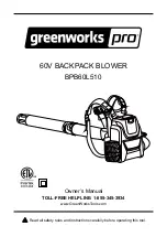 GreenWorks Pro BPB60L510 Owner'S Manual предпросмотр