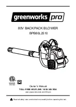 GreenWorks Pro BPB80L2510 Owner'S Manual preview