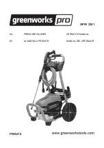 Предварительный просмотр 1 страницы GreenWorks Pro GPW 2301 Operator'S Manual