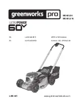 GreenWorks Pro ULTRAPOWER LMC421 Operator'S Manual preview