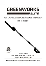 Предварительный просмотр 1 страницы GreenWorks Tools HT-180-XR-T Owner'S Manual