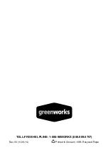 Предварительный просмотр 20 страницы GreenWorks 1600002 Owner'S Manual