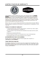 Предварительный просмотр 20 страницы GreenWorks 21132 Owner'S Manual