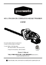 GreenWorks 22262 Owner'S Manual preview