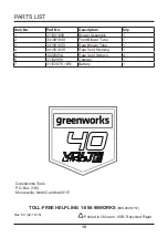 Preview for 19 page of GreenWorks 2400302 Owner'S Manual