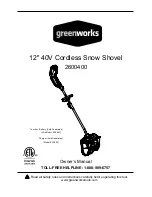 Preview for 1 page of GreenWorks 2600400 Owner'S Manual