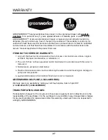 Предварительный просмотр 27 страницы GreenWorks 51012 Operator'S Manual