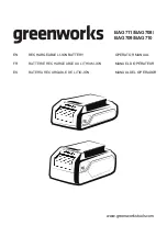 Preview for 1 page of GreenWorks BAG711 Operator'S Manual