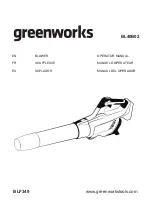 Предварительный просмотр 1 страницы GreenWorks BL40B02 Operator'S Manual